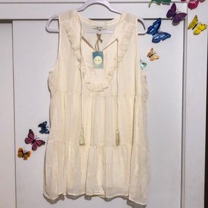 Ella Moon, cream tunic, XL